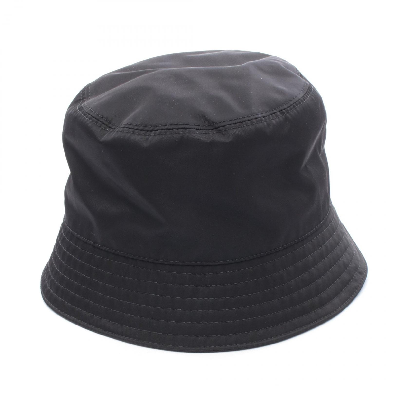 プラダ PRADA Re-Nylon バケット ハット 帽子 ナイロン メンズ レディース ブラック系 1HC137 2DM1 【中古】