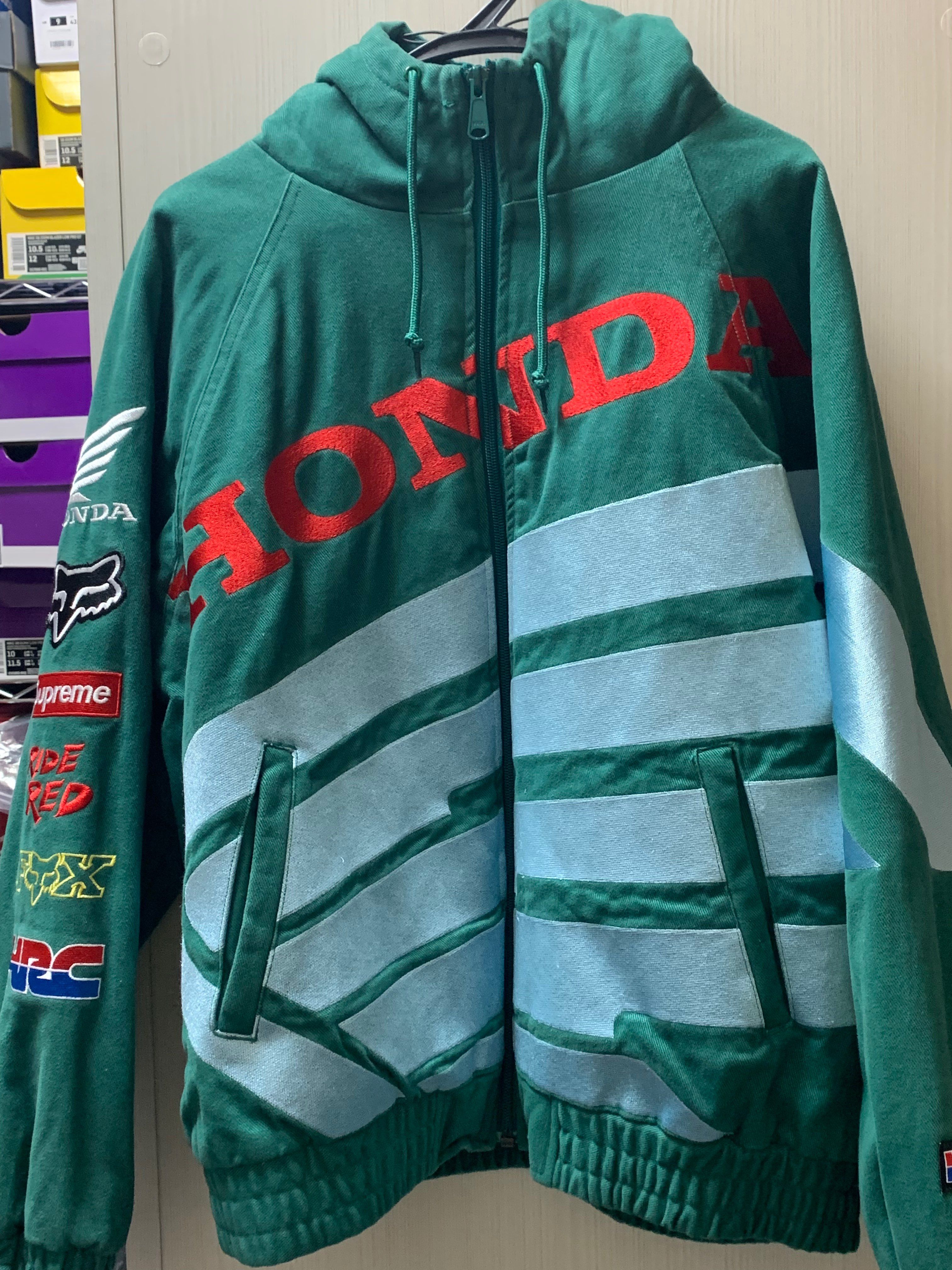 Supreme / Honda / Fox Racing Puffy Zip Up Work Jacket "Green"
