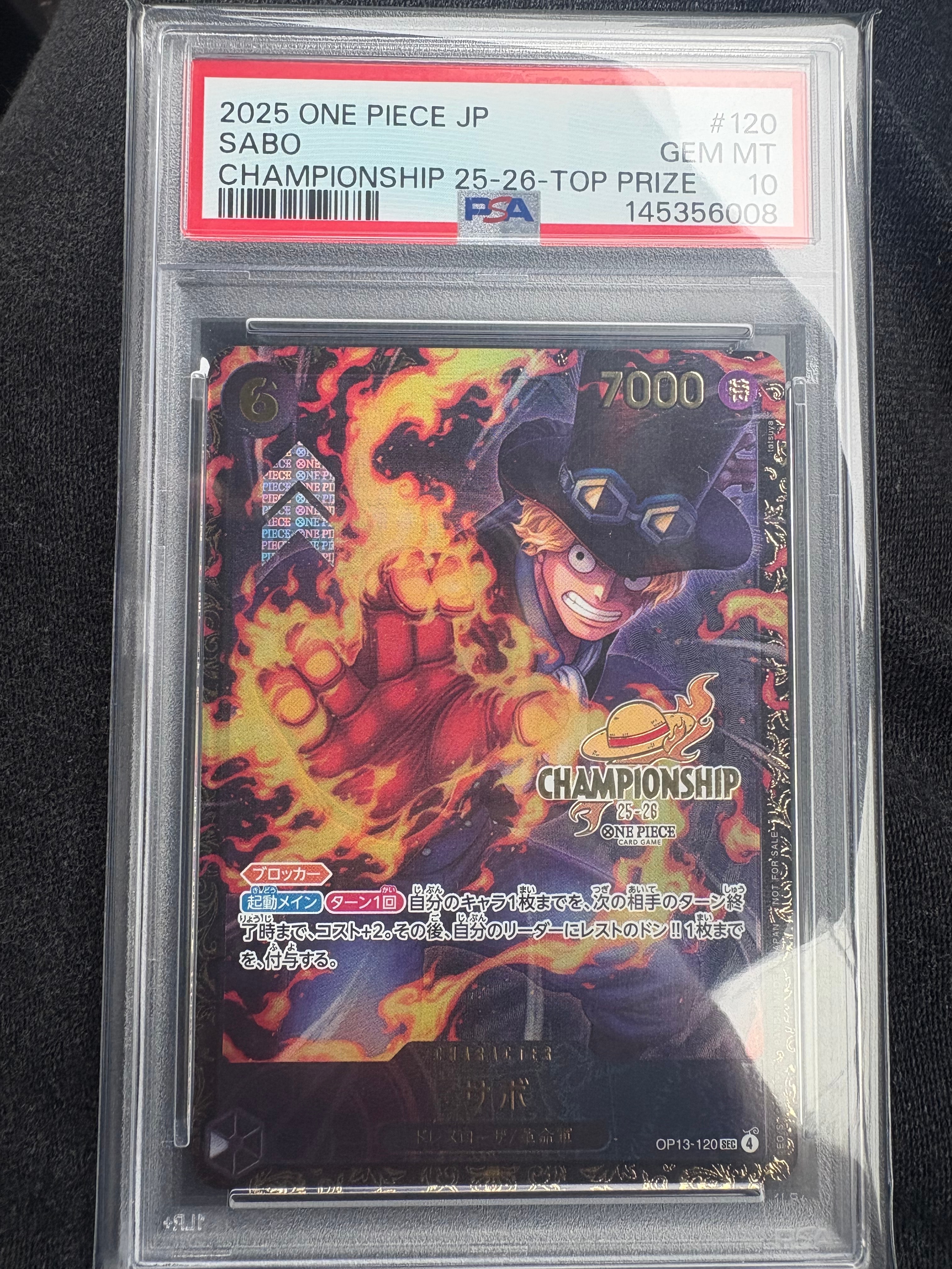 PSA10】サボ SEC [OP13-120](プロモーションカード「シーズン2 エリア