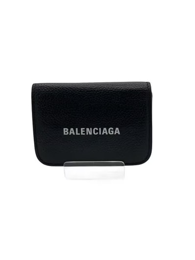 BALENCIAGA Cash Mini Wallet Grained Calfskin "Black"
