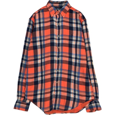 古着 ラルフローレン Ralph Lauren CLASSIC FIT 長袖 ボタンダウン ライトネルチェックシャツ メンズS相当/eaa677093
