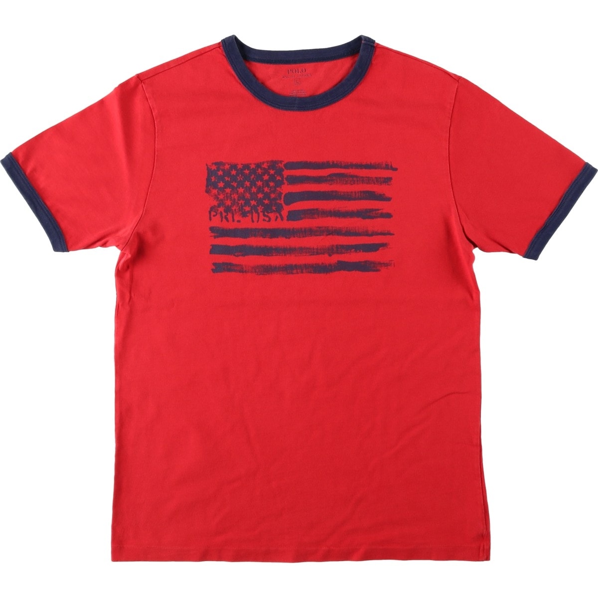 古着 ラルフローレン Ralph Lauren POLO RALPH LAUREN 星条旗柄 リンガーTシャツ レディースM相当/eaa658583