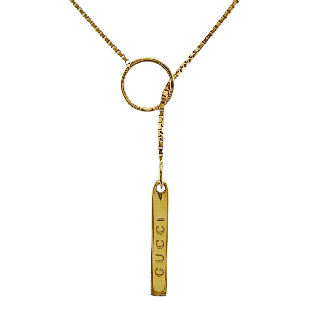 グッチ ラリアット ネックレス 18金 K18イエローゴールド レディース GUCCI  中古