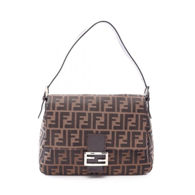フェンディ FENDI マンマバケット ショルダーバッグ バッグ キャンバス レザー レディース ブラウン系 【中古】