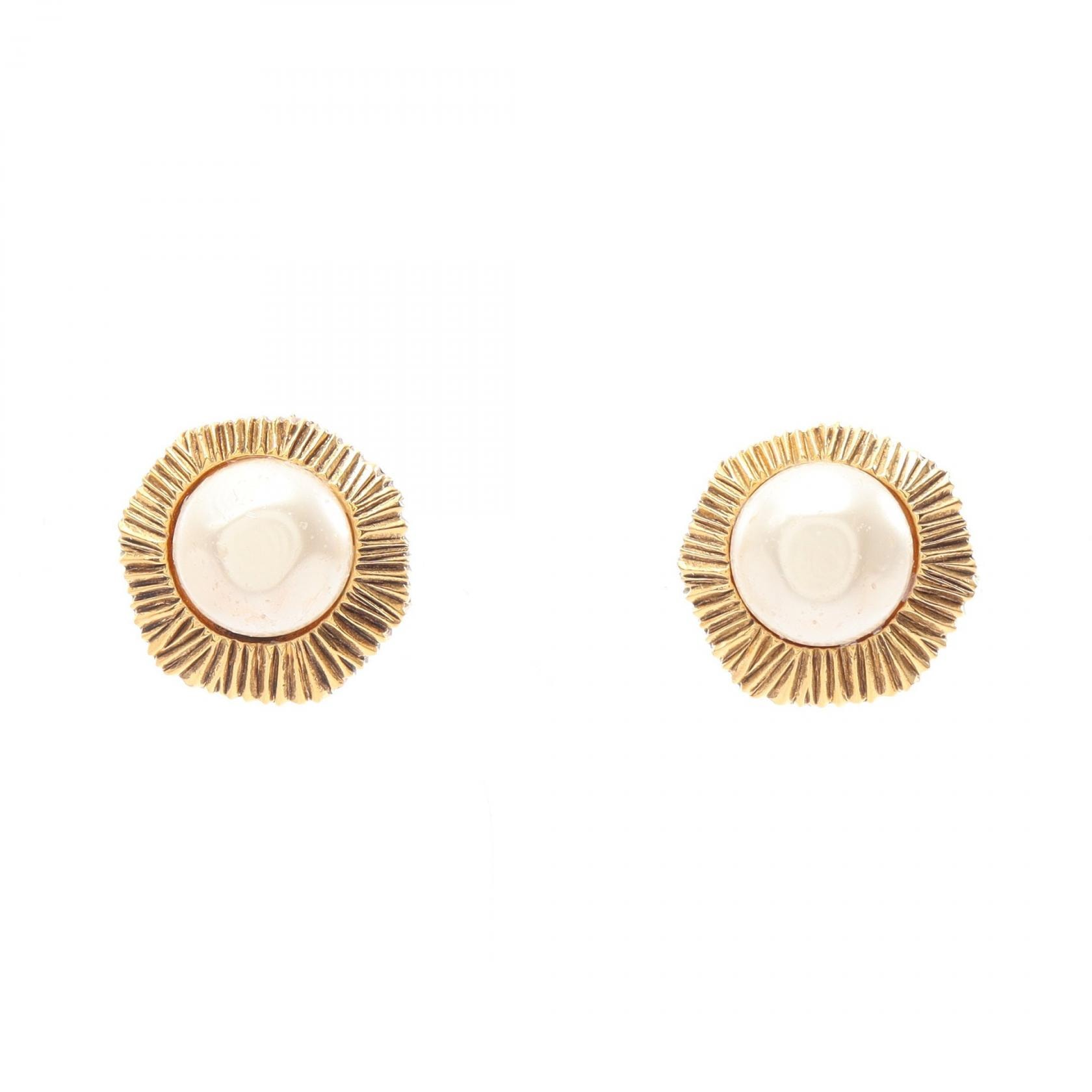 シャネル CHANEL ステートメント イヤリング ジュエリー GP(ゴールドメッキ) フェイクパール レディース ゴールド系 / ホワイト系 【中古】