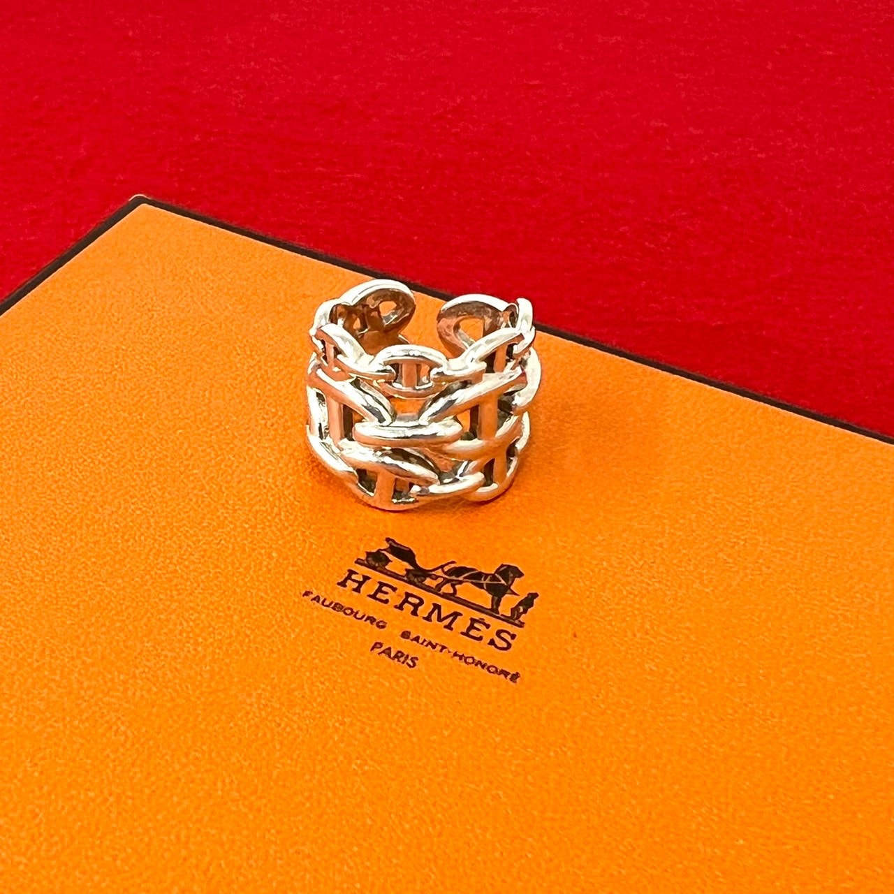 HERMES エルメス アンシェネ リング GM シルバー925 リング・指輪 13号 シルバー
 29691