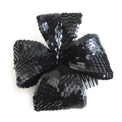 シャネル CHANEL ヘアアクセサリー かんざし スパンコール ブラック レディース【中古】 e61042a