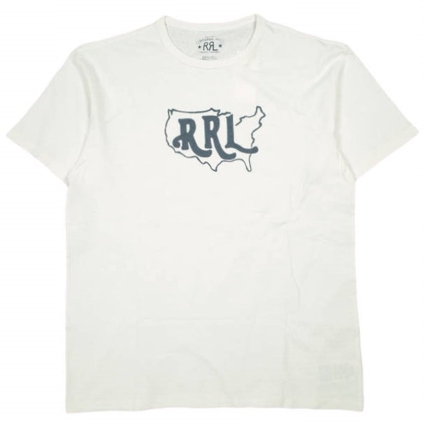 RRL ダブルアールエル 25SS ロゴコットンヘンプジャージーTシャツ 782962438001 L ホワイト Double RL 半袖 アメリカ大陸 トップス 新品・未使用(ワケあり)】新品 RRL ダブルアールエル 25SS ロゴ