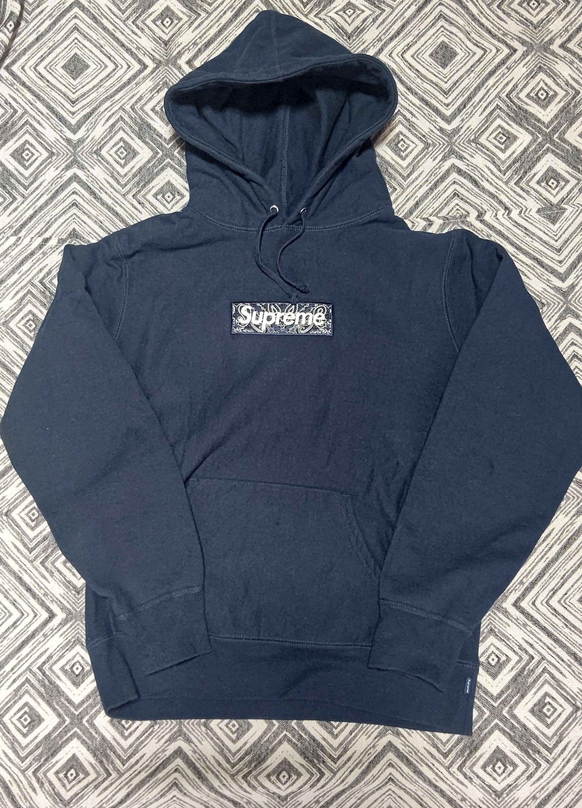Supreme Bandana Box Logo Hooded Sweatshirt "Navy"