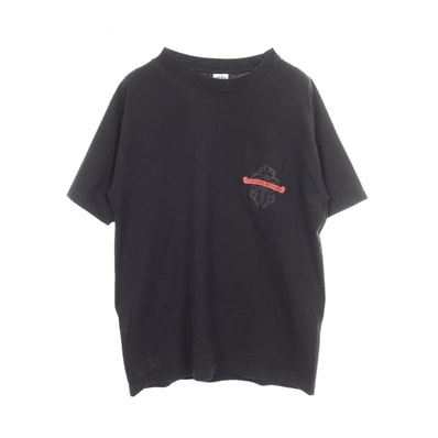 クロムハーツ CHROME HEARTS ヴァインダガー バックプリント ポケット付き 半袖Tシャツ 衣料品 トップス コットン メンズ ブラック系 【中古】
