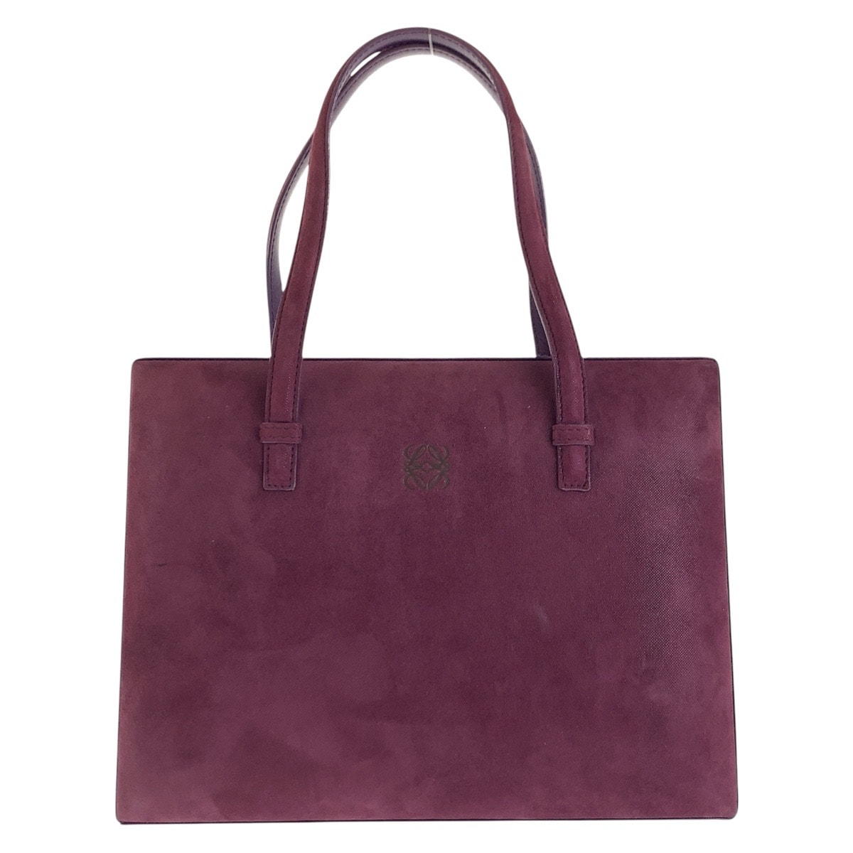 LOEWE ロエベ アナグラム パープル ゴールド スウェード レザー/ ハンドバッグ ショルダーバッグ 500883 【中古】