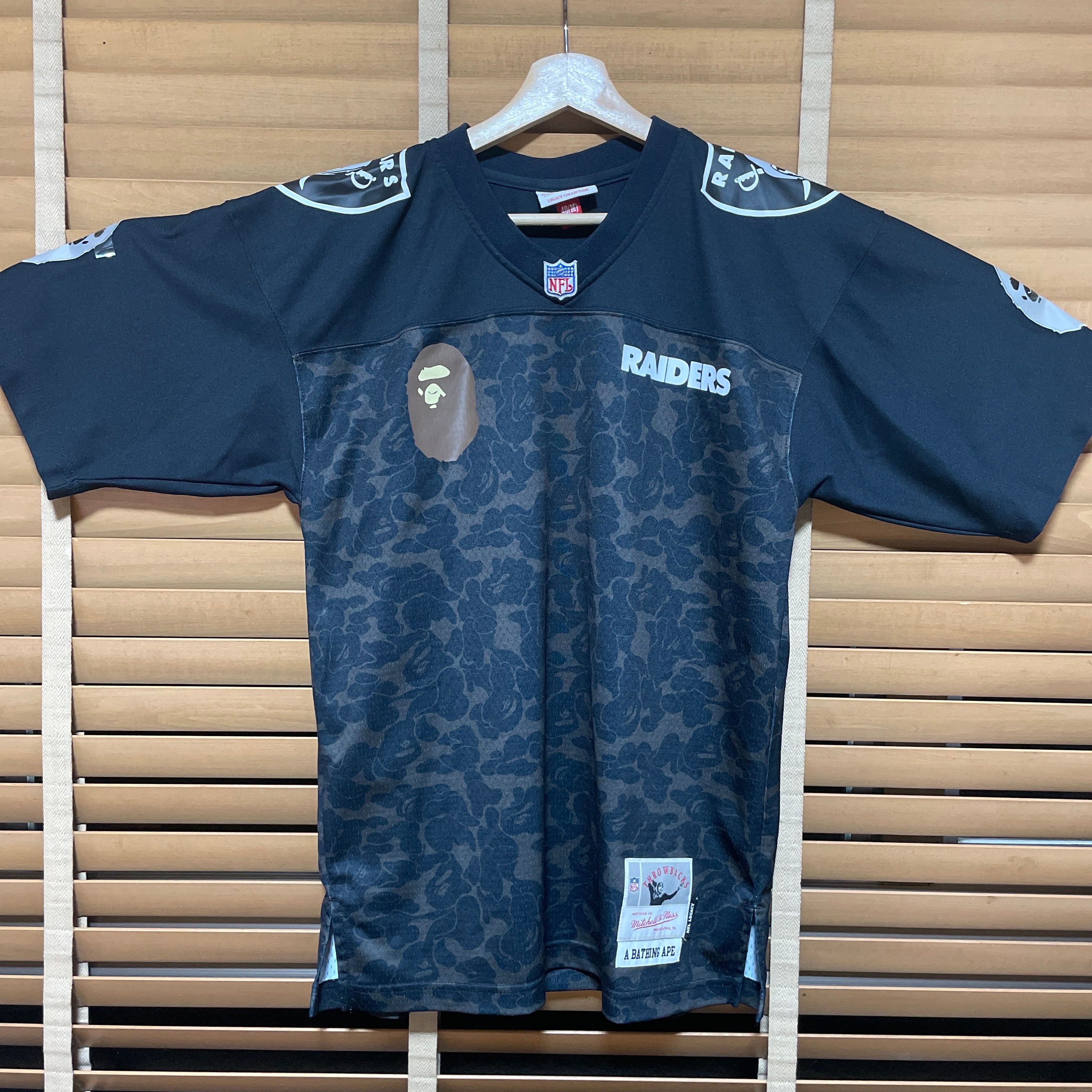 A BATHING APE X M&N NFL LOS ANGELES/OAKLAND RAIDERS LEGACY JERSEY "Black"