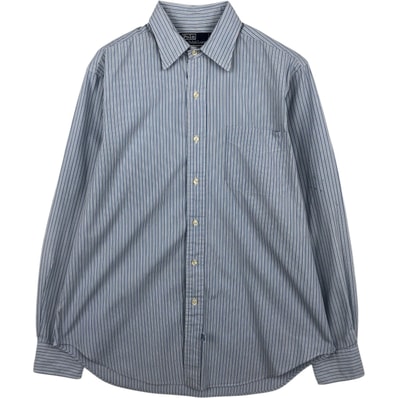 古着 ラルフローレン Ralph Lauren POLO by Ralph Lauren マルチストライプ 長袖 コットンストライプシャツ メンズM相当/eaa621721