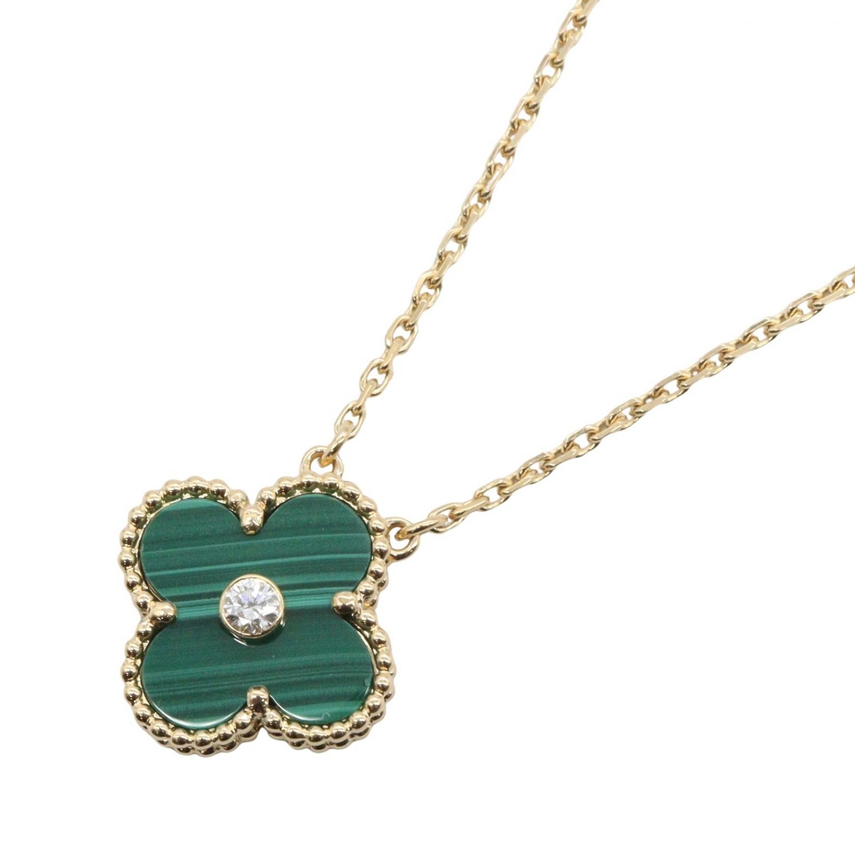 ヴァンクリーフ&アーペル Van Cleef & Arpels ヴィンテージアルハンブラ マラカイト 1PD ネックレス ネックレス ジュエリー K18(イエローゴールド) ダイヤモンド マラカイト レディース ゴールド系 / グリーン系
