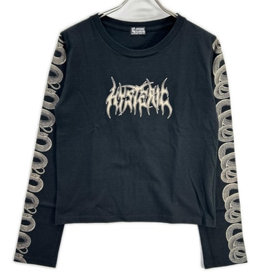 ヒステリックグラマー 01193CL03 ブラック SNAKE SLEEVE ロンT F REE