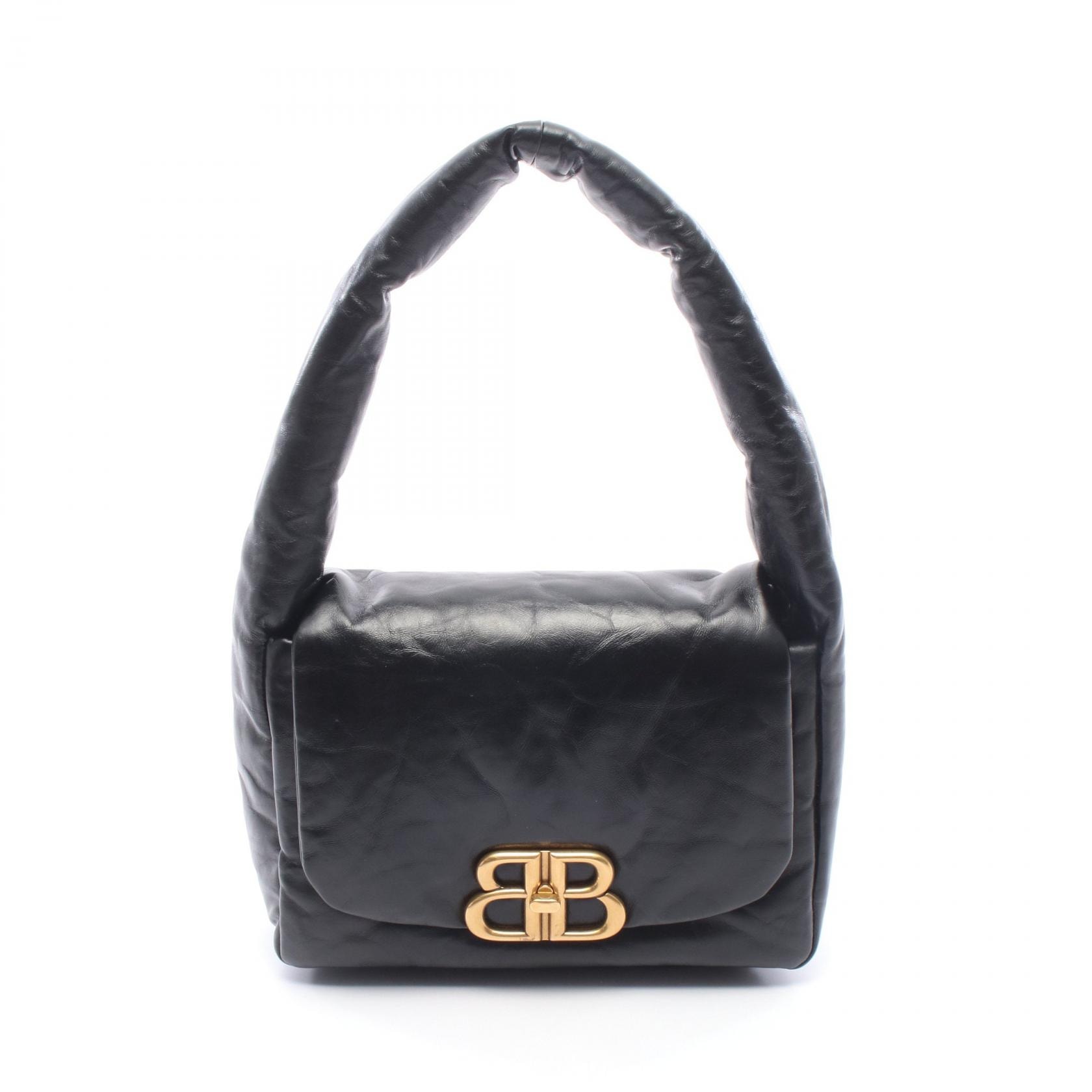 バレンシアガ BALENCIAGA モナコ スリングバッグ ショルダーバッグ バッグ レザー レディース ブラック系 787896 【中古】