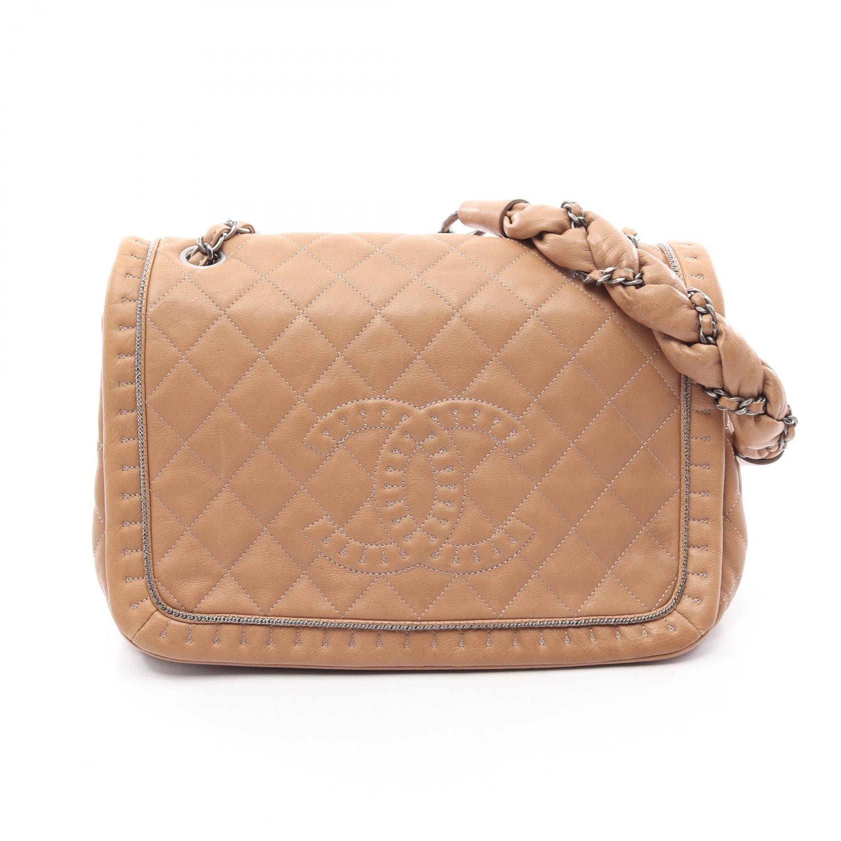 シャネル CHANEL マトラッセ ショルダーバッグ バッグ レザー レディース ベージュ系 【中古】