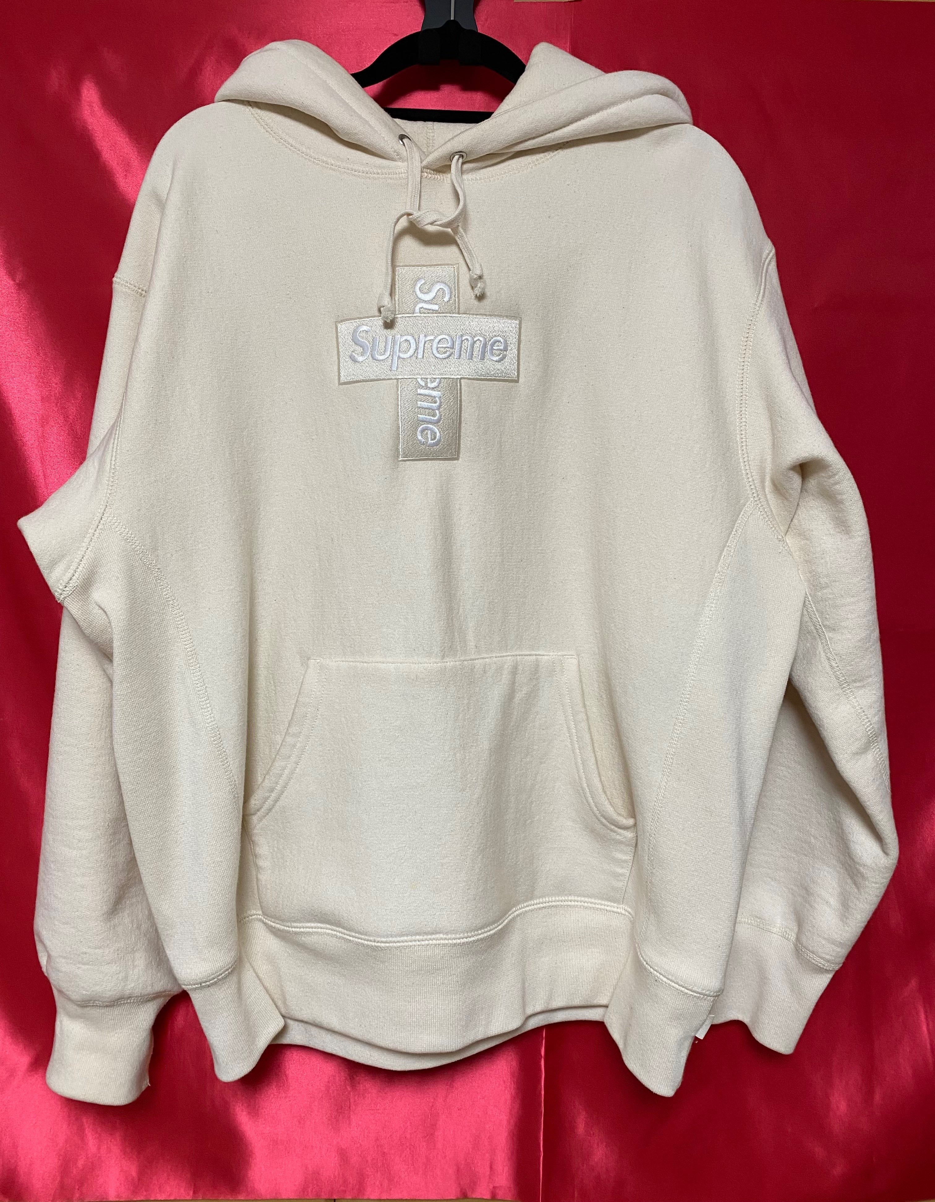 Supreme Cross Box Logo Hooded Sweatshirt "Natural"