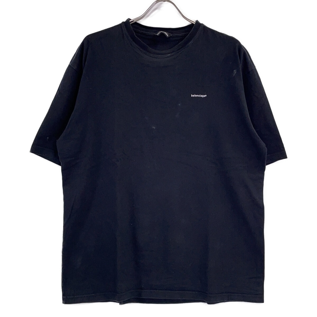 バレンシアガ 19年製 ブラック 594579 小文字ロゴ 半袖Tシャツ L