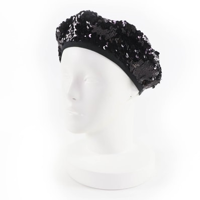 美品 シャネル ベレー帽 ブラック レディース M 17C