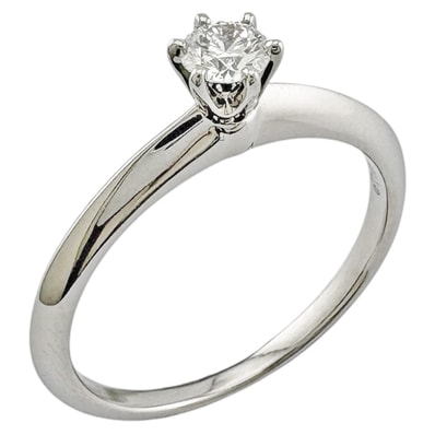 ティファニー ソリティア リング 指輪 14号 Pt950プラチナ ダイヤモンド レディース TIFFANY&Co. 中古