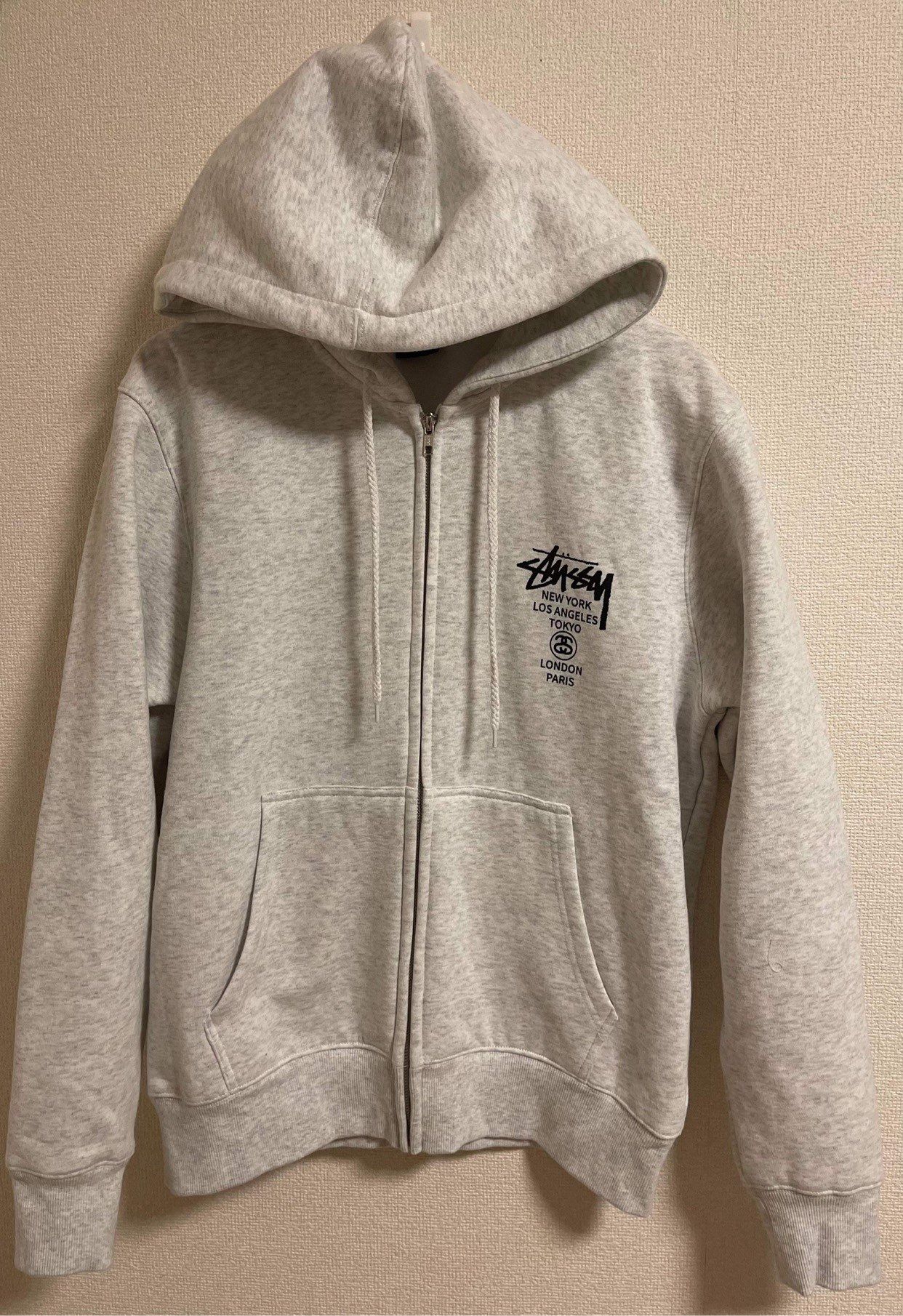 Stussy WORLD TOUR ZIP HOODIE "Grey"