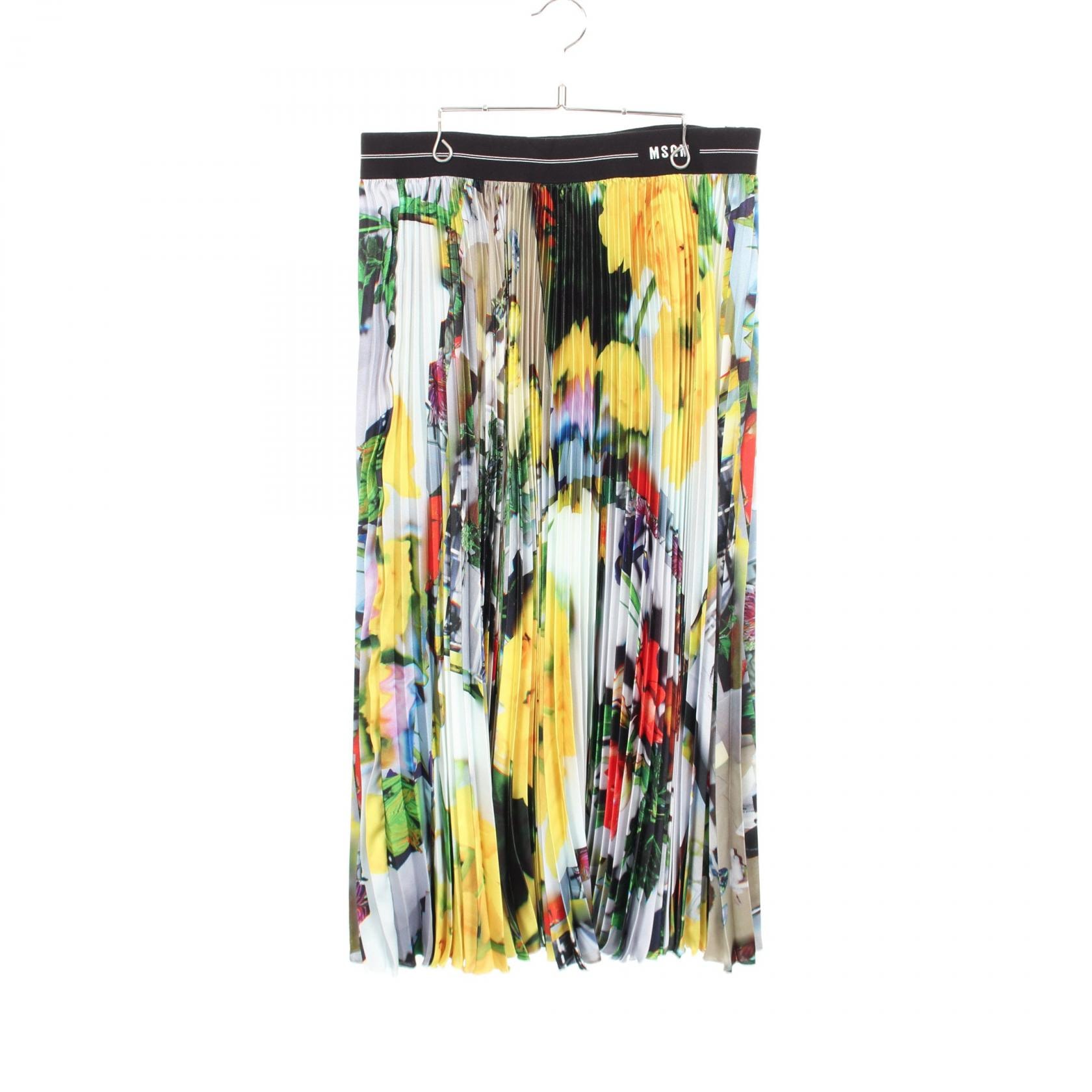 エムエスジーエム MSGM 花柄 プリーツ スカート 衣料品 ボトムス ポリエステル レディース マルチカラー 【中古】