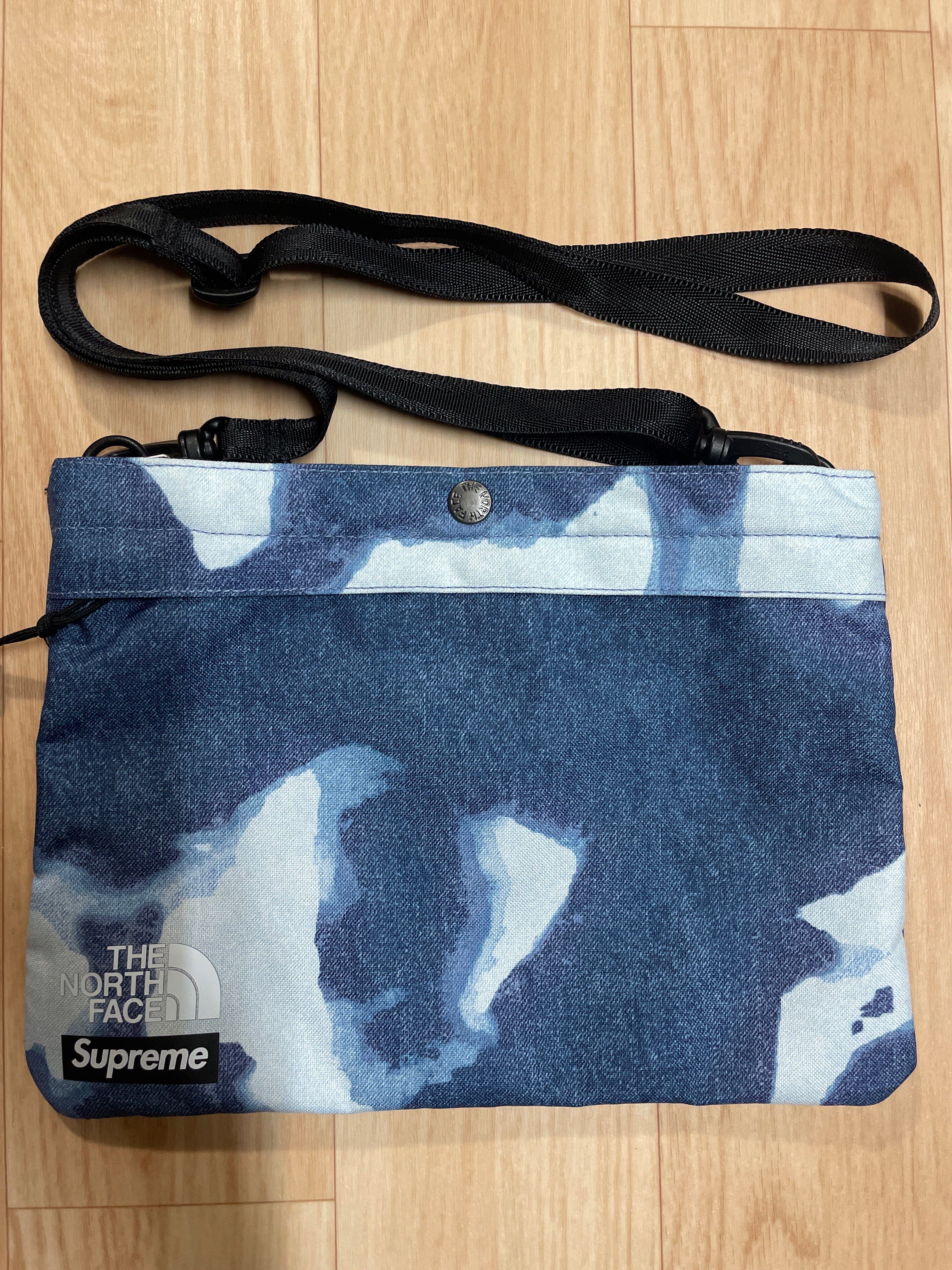 Supreme x The North Face Bleached Denim Print Shoulder Bag "Indigo"