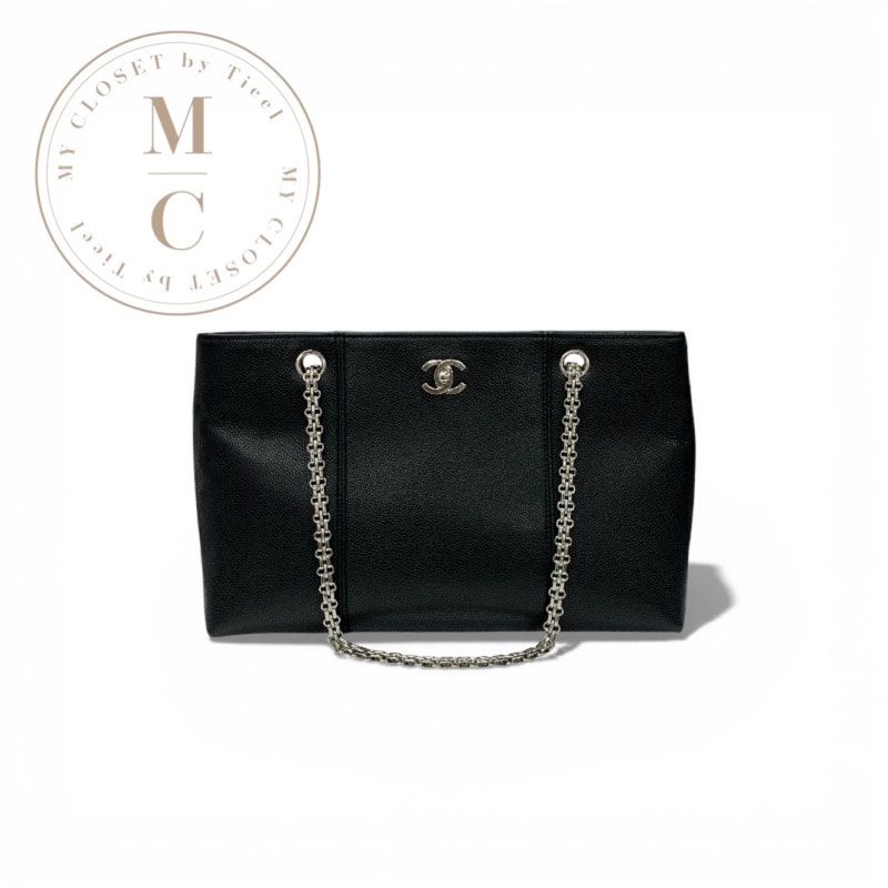 シャネル CHANEL バッグ トートバッグ ショルダーバッグ ブラック 黒 シルバー ココマーク チェーン