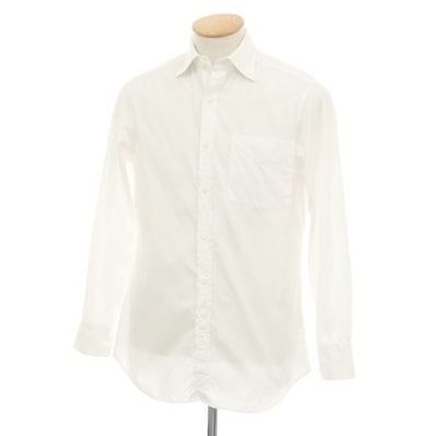 【中古】ポールスミス Paul Smith コットン セミワイドカラー ドレスシャツ ホワイト【サイズS】【メンズ】
