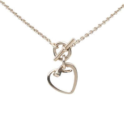 エルメス クルードフォルジュ チェーン ハート ペンダント ネックレス シルバー SV925 シルバー レディース HERMES 中古