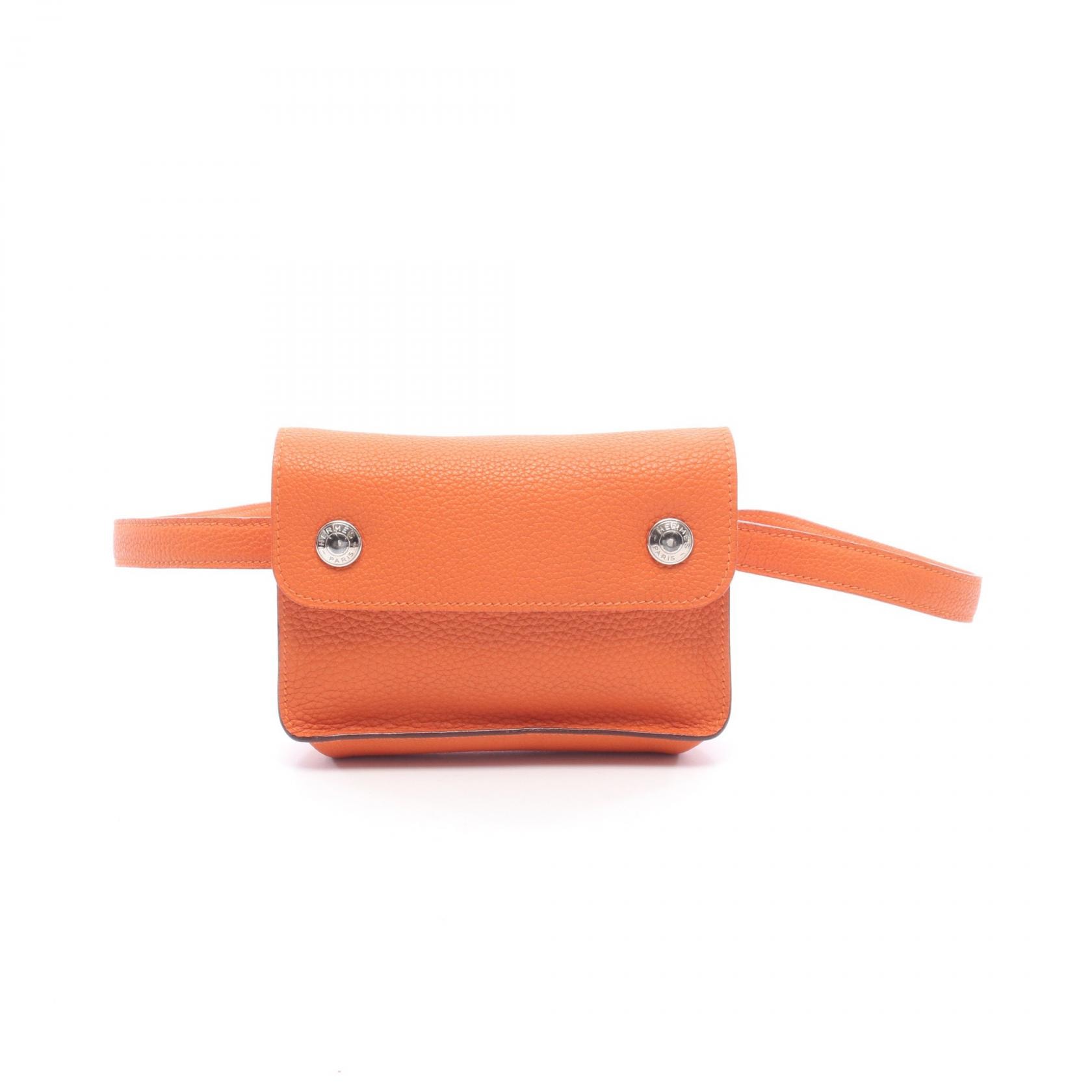 エルメス HERMES ポシェットグリーン ウエストバッグ ボディバッグ バッグ トゴ トゴ オレンジ □G刻印(2003年製造) レディース オレンジ系 【中古】