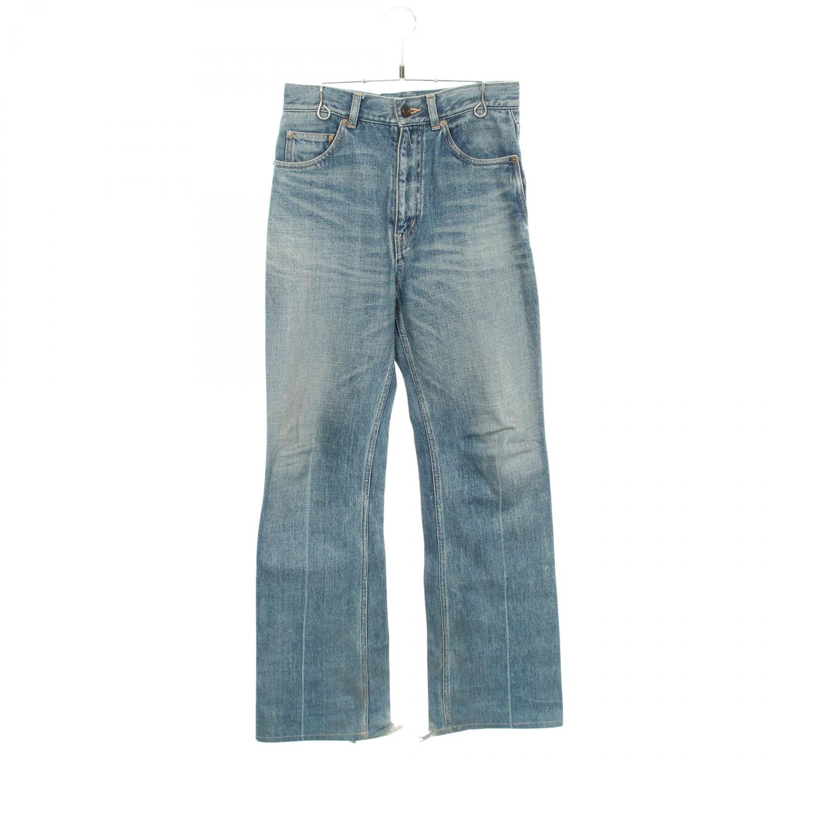 サンローランパリ SAINT LAURENT PARIS ブーツカットジーンズ デニムパンツ 衣料品 ボトムス コットン レディース ブルー系 823599 【中古】