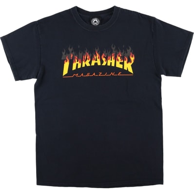 古着 スラッシャー THRASHER ファイヤーパターン サーフ スケートTシャツ メンズM相当/eaa626085
