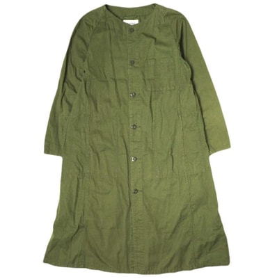 BEAMS BOY ビームスボーイ ワッシャーオーバーワンピース 13-26-0542-791 Free OLIVE ノーカラー ミリタリー シャツ トップス g20920