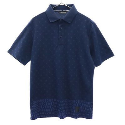 adidas アディダス 総柄 半袖 ポロシャツ