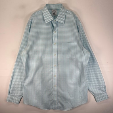 古着 ブルックスブラザーズ Brooks Brothers 長袖シャツ 胸ポケット L ブルー系 チェック メンズ