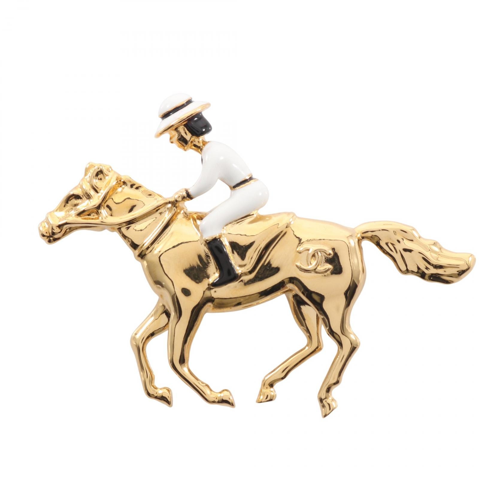 シャネル CHANEL ココマーク ブローチ アクセサリー GP(ゴールドメッキ) レディース ゴールド系 / ホワイト系 G26C 【中古】