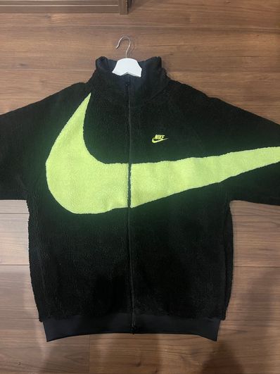 Nike Big Swoosh Reversible Boa Jacket"Black Neon"