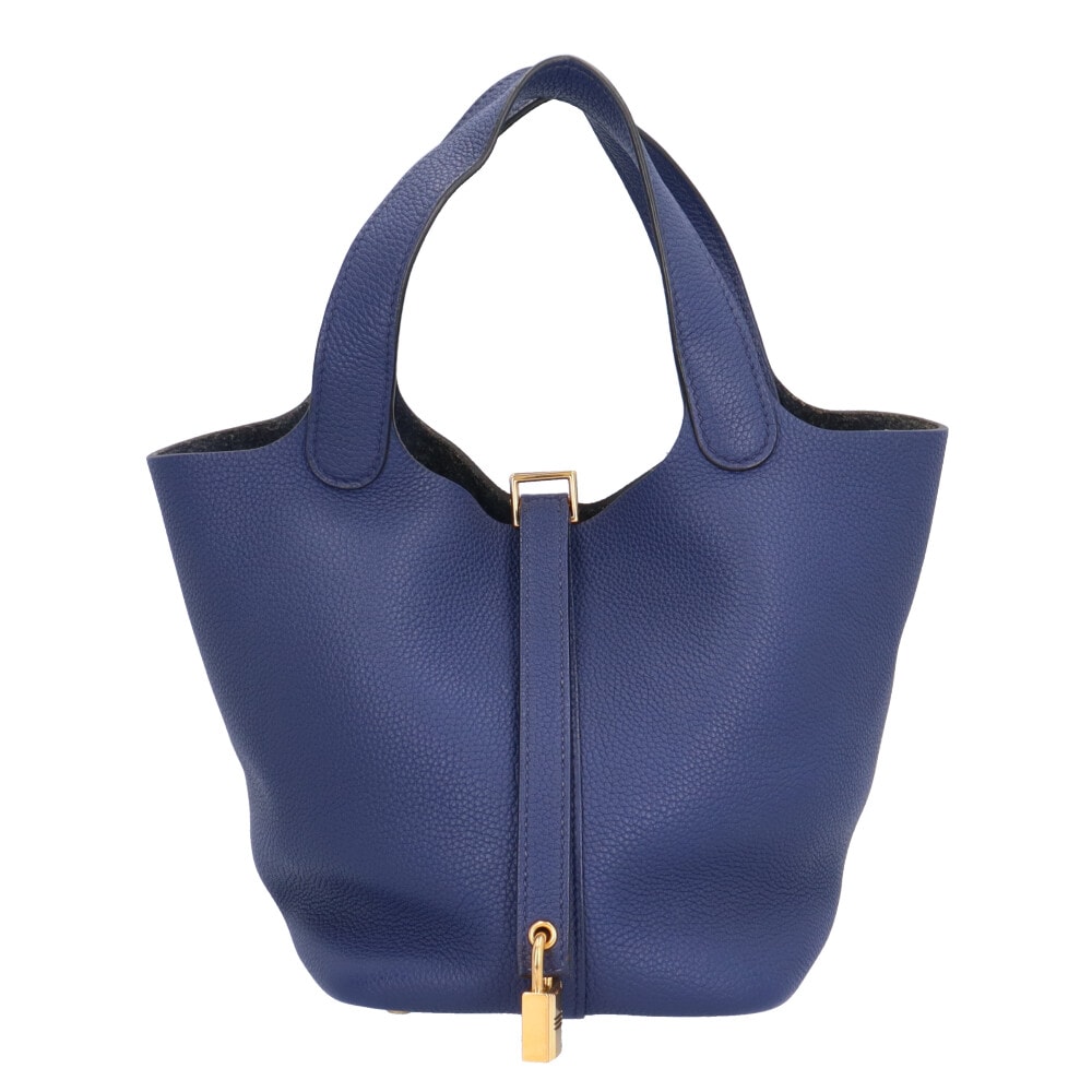 エルメス ピコタンロックPM ハンドバッグ トゴ ブルー レディース HERMES 中古 エルメス