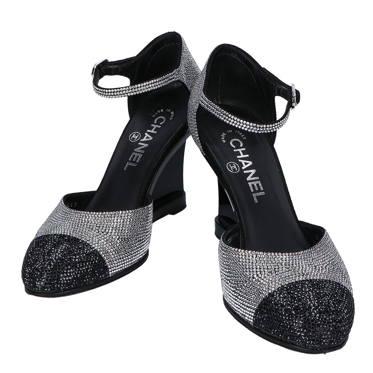 シャネル 【美品】ココマーク ラインストーン ヒールサンダル 37C