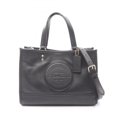 コーチ COACH デンプシー キャリーオール ウィズ パッチ 2WAY ハンドバッグ バッグ レザー レディース ブラック系 C2004 【中古】
