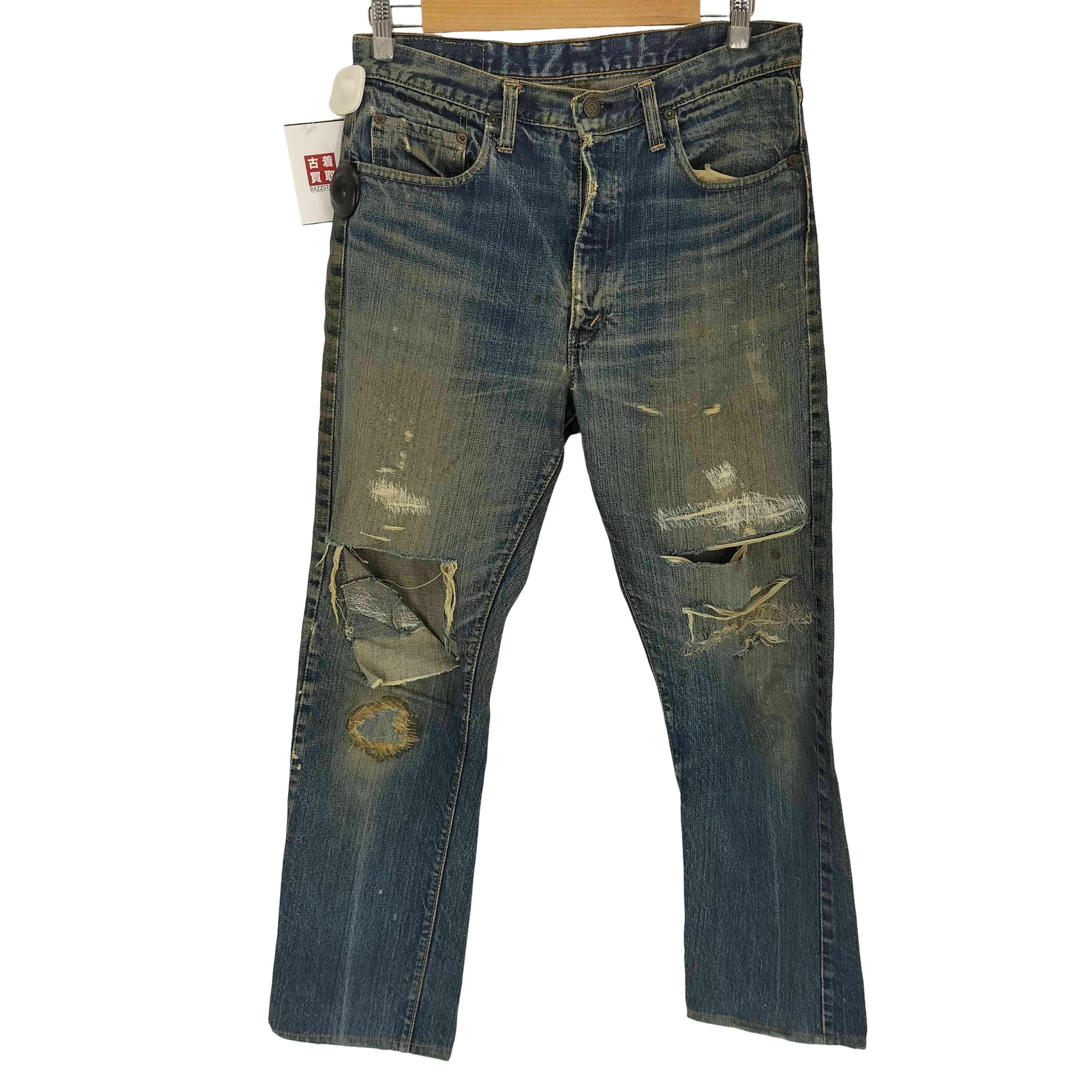 60-70S 505 BIG E 42TALON 並行ステッチ ポケット裏シングル 脇割 不均等V デニムパンツ【1142290529959】