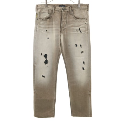 ARMANI JEANS アルマーニジーンズ ヴィンテージ加工 ストレートパンツ W30 ブラウン