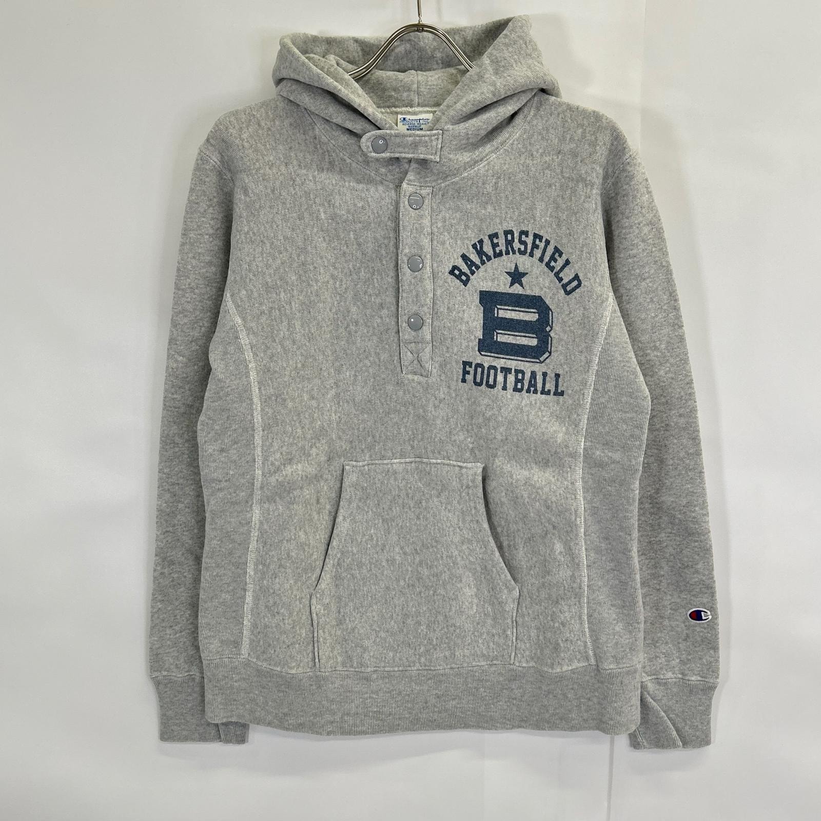 チャンピオン グレー リバースウィーブ KERN COUNTY ヘンリネック スウェットフーディ MEDIUM
