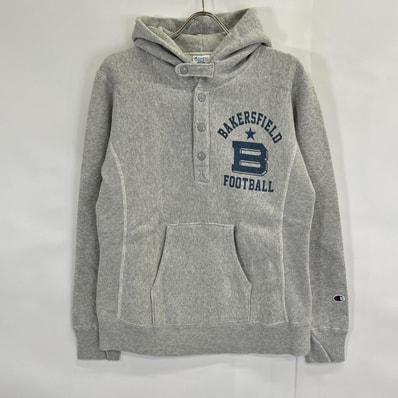 チャンピオン グレー リバースウィーブ KERN COUNTY ヘンリネック スウェットフーディ MEDIUM