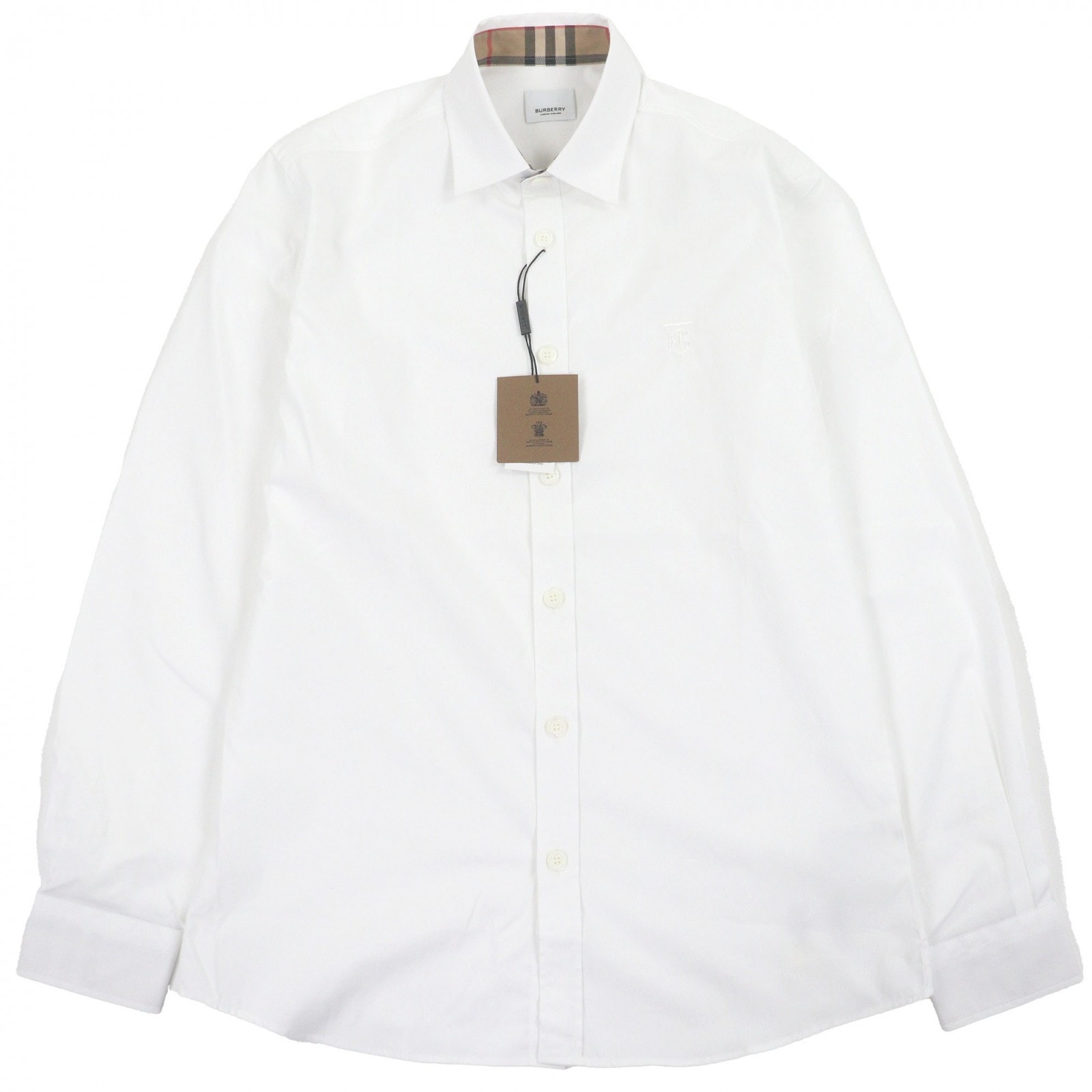 未使用品 バーバリー 長袖シャツ ホワイト メンズ M 8052369