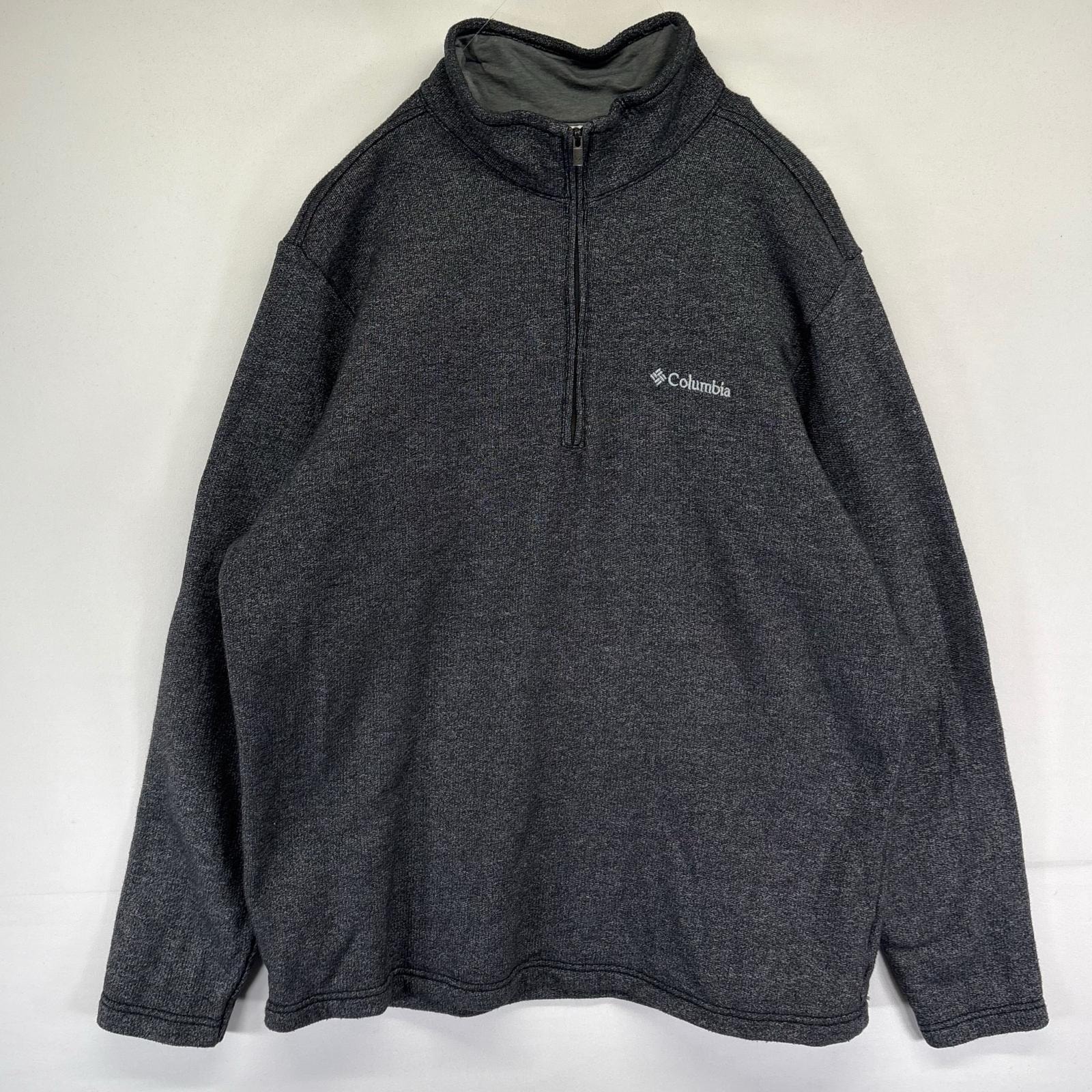 古着 コロンビア Columbia トレーナー ハーフジップ プルオーバー アウトドア ワンポイント刺繍ロゴ L グレー系 メンズ