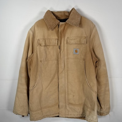 古着 カーハート Carhartt ダック ワークジャケット トラディショナルジャケット キルティングライナー ベージュ メンズ