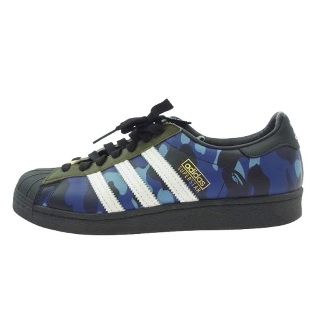 A BATHING APE アベイシングエイプ スニーカー GZ8982 × ADIDAS アディダス SUPERSTAR 80s カモフラージュ ローカットスニーカー マルチカラー系 27.5cm【中古】